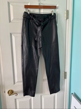 WHBM Black Faux Leather Pants - Size 4R